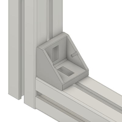 40-110-1 MODULAR SOLUTIONS ALUMINUM GUSSET 45MM X 45MM ANGLE W/HARDWARE